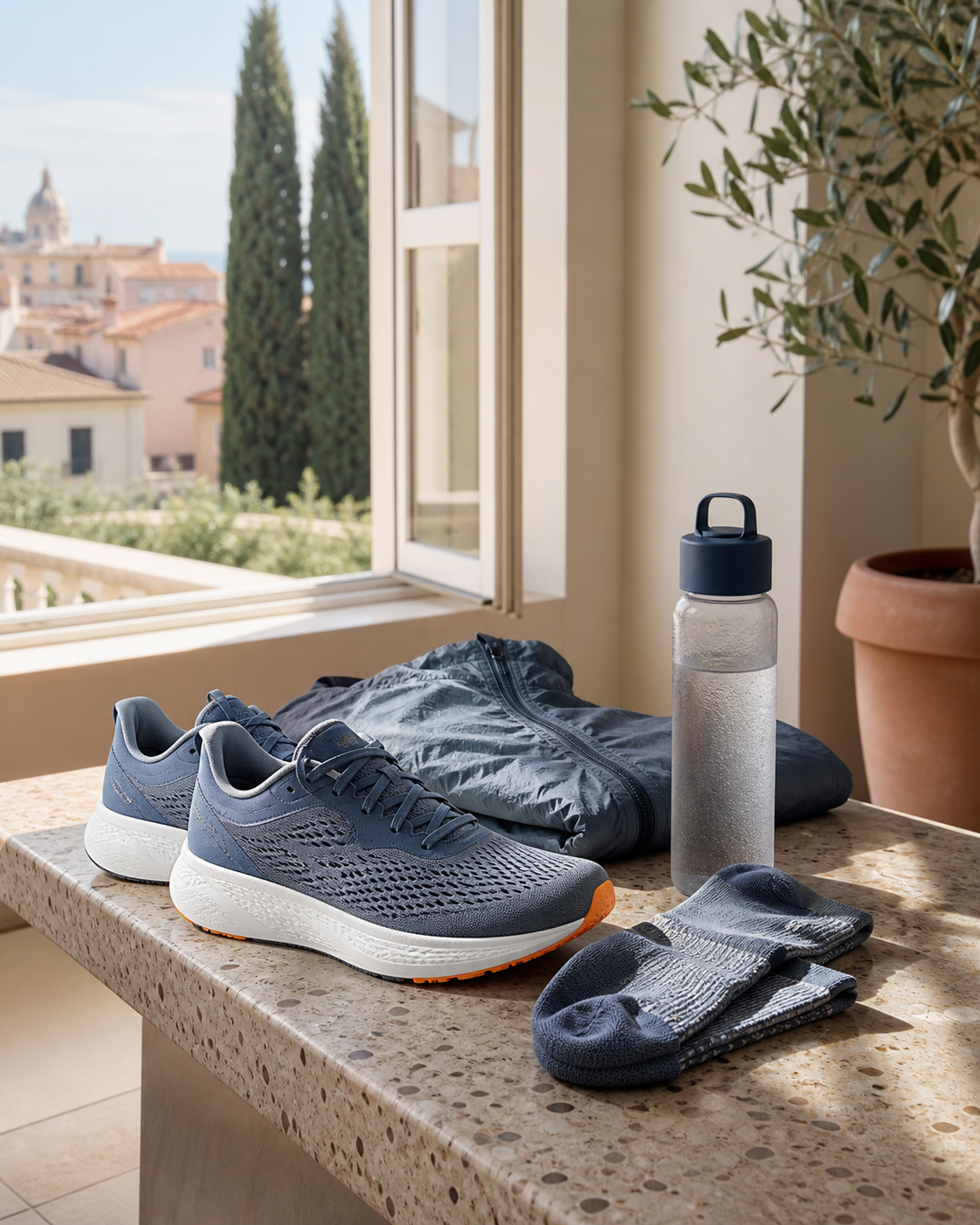 Scarpe da corsa senza marchi pronte per l'allenamento
